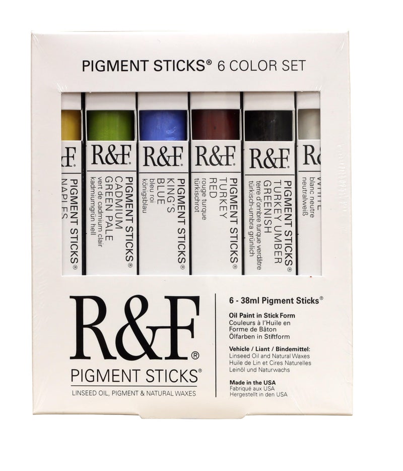 R&F Handmade Paints - Professional Oil Pigment Stick, Introductory Colors, Set of 6 - Image 1